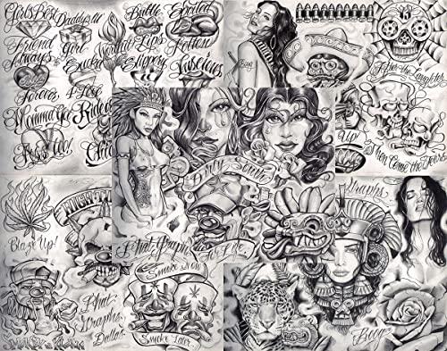 Tattoo Life Boog From The Streets With Love Gangsta Style Tattoo Flash 46 Sheets 11x14" Amazing Set For Tattoo Shop Display …