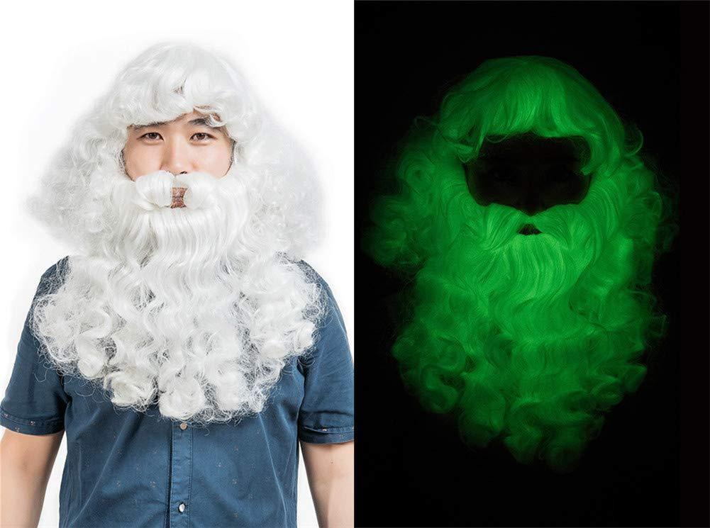 Aimeely Aimeely Creative Sant Claus Wig and Bread Set Night Effect Halloween Costume Accessory