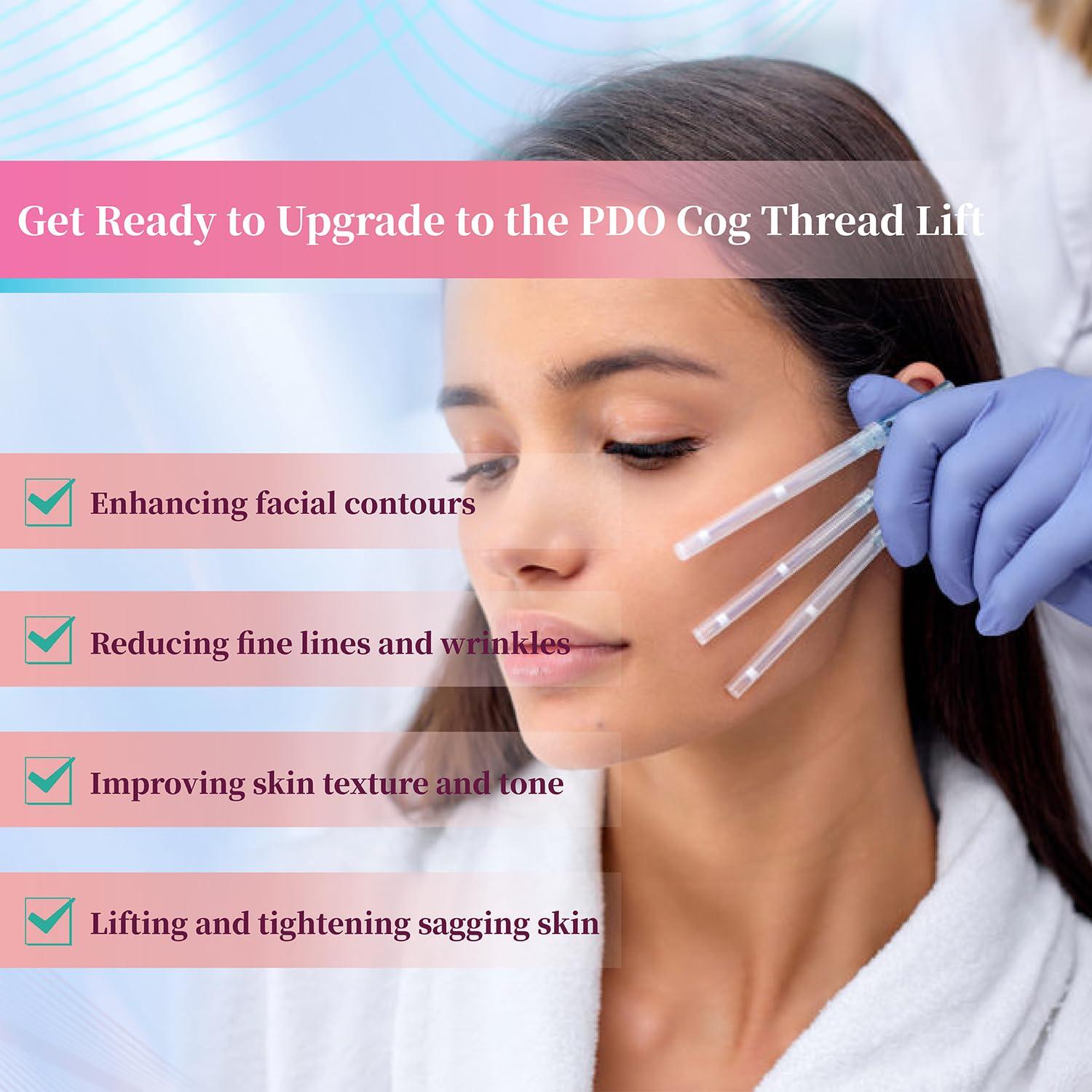 elves Elves 4D COG PDO Threads for Face Eyebrow Lift (Sharp23G60)/PDO Cog Threads 360R Bidirectional Sharp Tip for Whole Body Lifting/10pcs