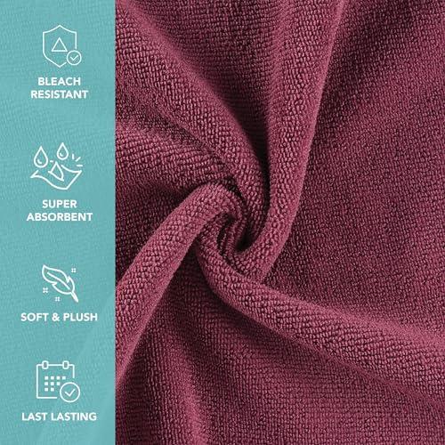 Arkwright LLC Arkwright Bleach Proof Salon Towels Bulk - (Pack of 24) Ultra Soft, Gentle Microfiber, Highly Absorbent & Quick Dry Spa Facial Towel for Hair Stylist, Nail Shop, and Esthetician, 16 x 27 in, Burgundy