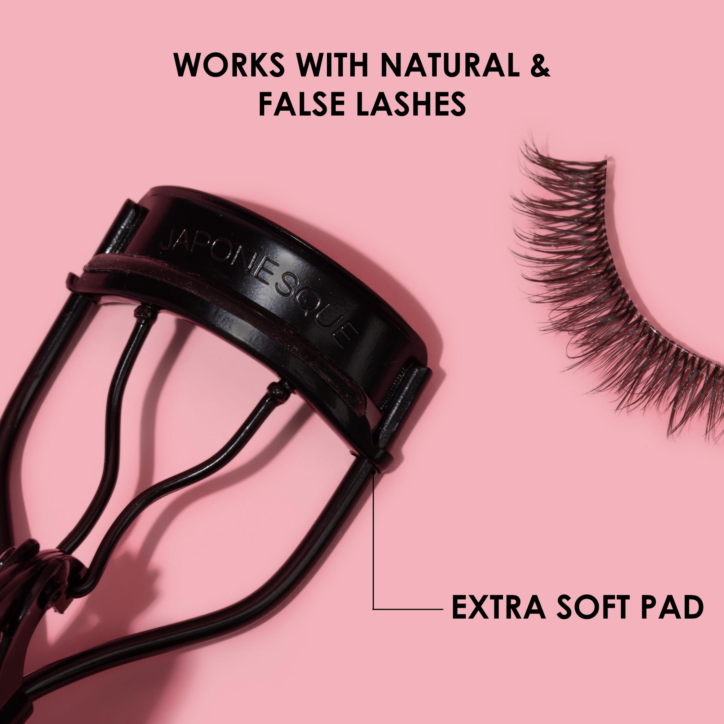 JAPONESQUE JAPONESQUE Pro Performance Lash Curler with Natural Arch for Sweeping Volume on Natural or False Lashes, Holds Curl for up to 8 Hours, Includes 1 Refill Pad