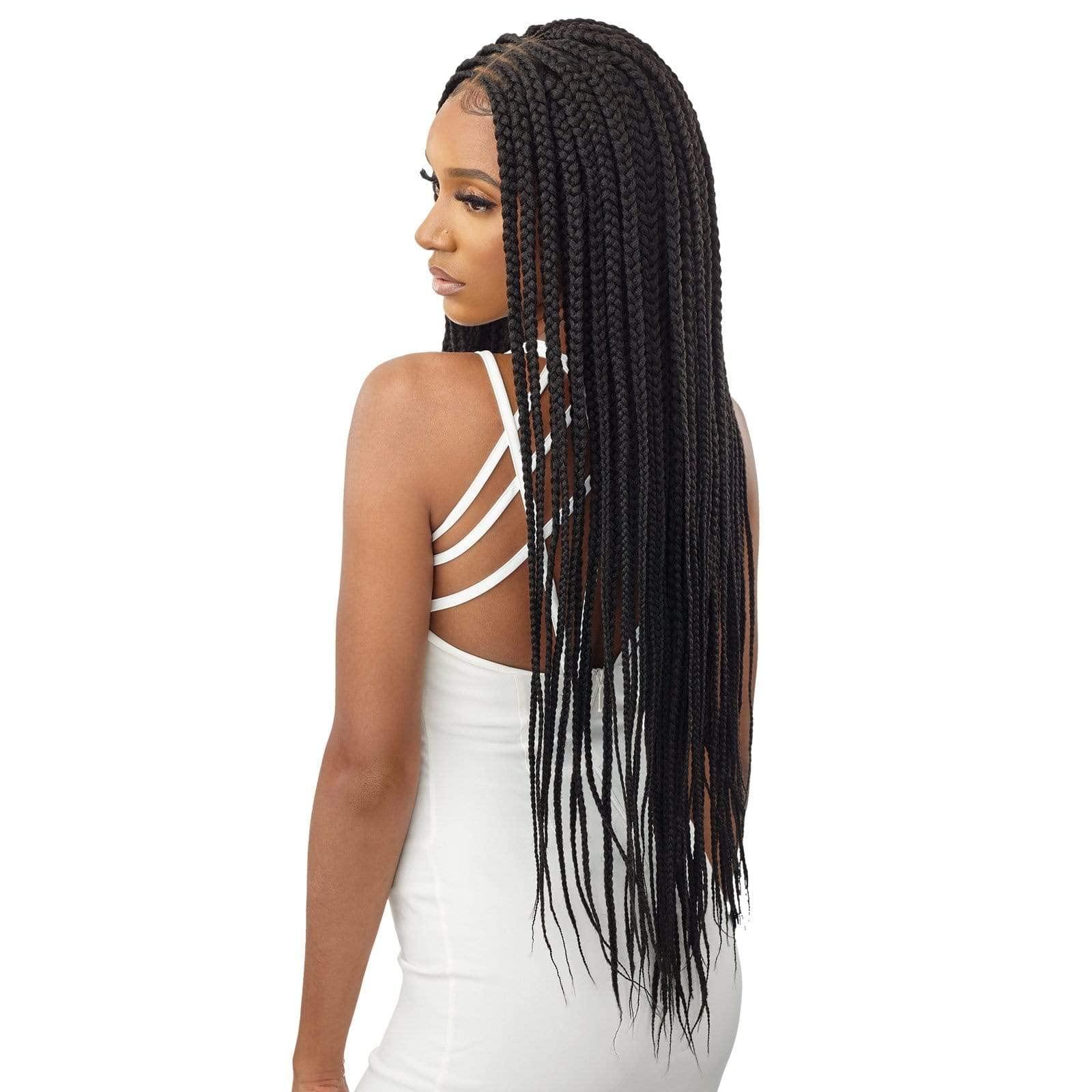 Outre Outre 4x4 Lace Front Wig Pre Braided Hand Tied HD Lace MIDDLE PART FEED IN BOX BRAIDS 36" (1)