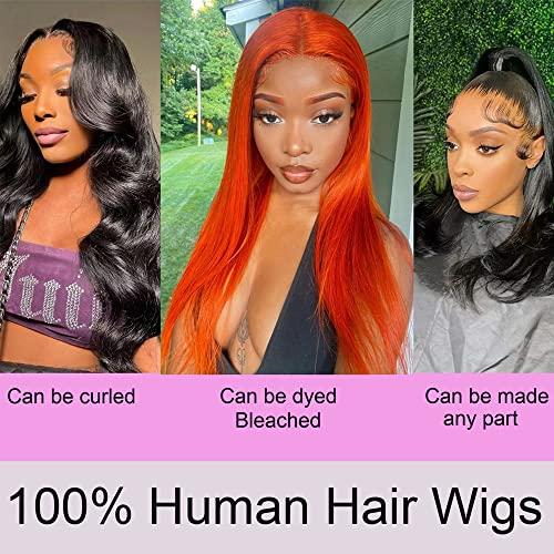 WUANYO 20 Inch Lace Front Wigs Human Hair 13x6 HD Transparent Lace Frontal Straight Human Hair Wigs Pre Plucked with Baby Hair Bleached Knots 180% Density Glueless Frontal Wigs Human Hair for Black Women