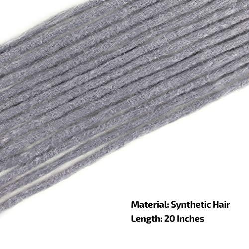 Aosome Aosome Dreadlocks Extensions 20Pcs Handmade Dreads Extensions Crochet Synthetic Dreads 20inch Deep Grey