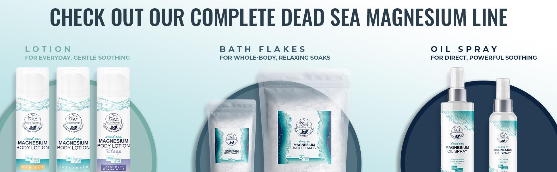 Natural Elephant Natural Elephant Dead Sea Magnesium Bath Flakes | 8 oz Travel Size (227g) | Pure Magnesium Chloride Soak for Body and Foot | Ideal for a Soothing Bath Experience | Alternative to Epsom Salt