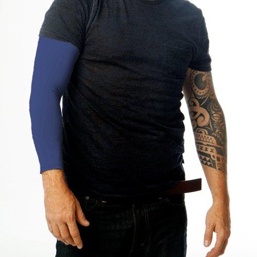 Tat2X Tat2X Tattoo Cover Up Sleeve - Full Arm Sleeves Cover Tattoos at Work - Keep Tattoos Looking Fresh - Breathable Stay-Dry Fabric - Blocks 97% of UV Rays - Made in USA - Royal Blue - Extra Small/Small - 1 Sleeve