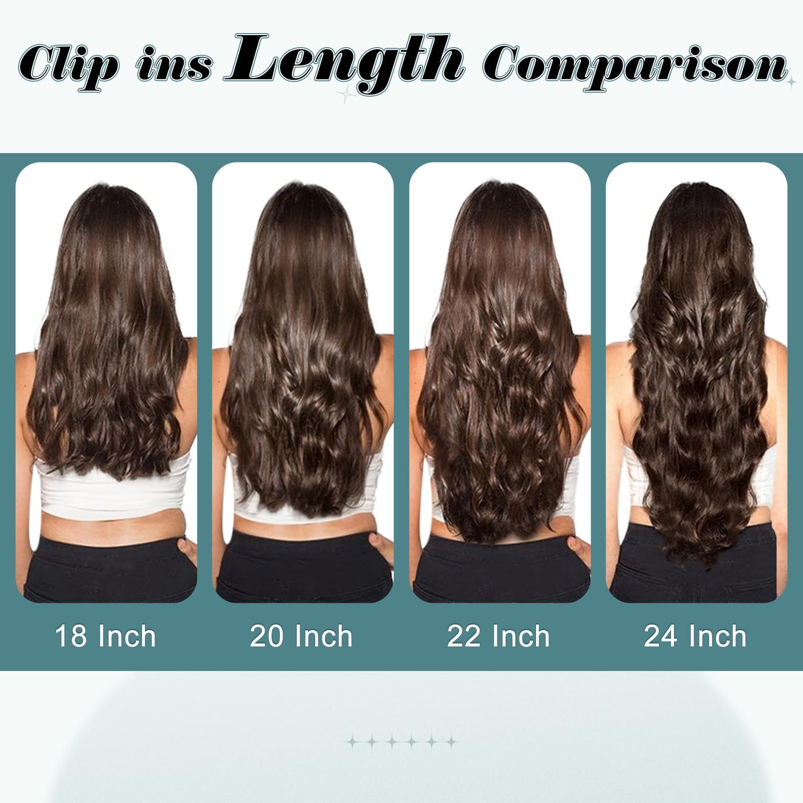 Full Shine Fulll Shine Copper Hair Extensions Clip in Hair Extensions Real Human Hair Remy Hair Copper Red Hair Extensions for Women Natural Hair Extensions 7 pcs 20inch 120G
