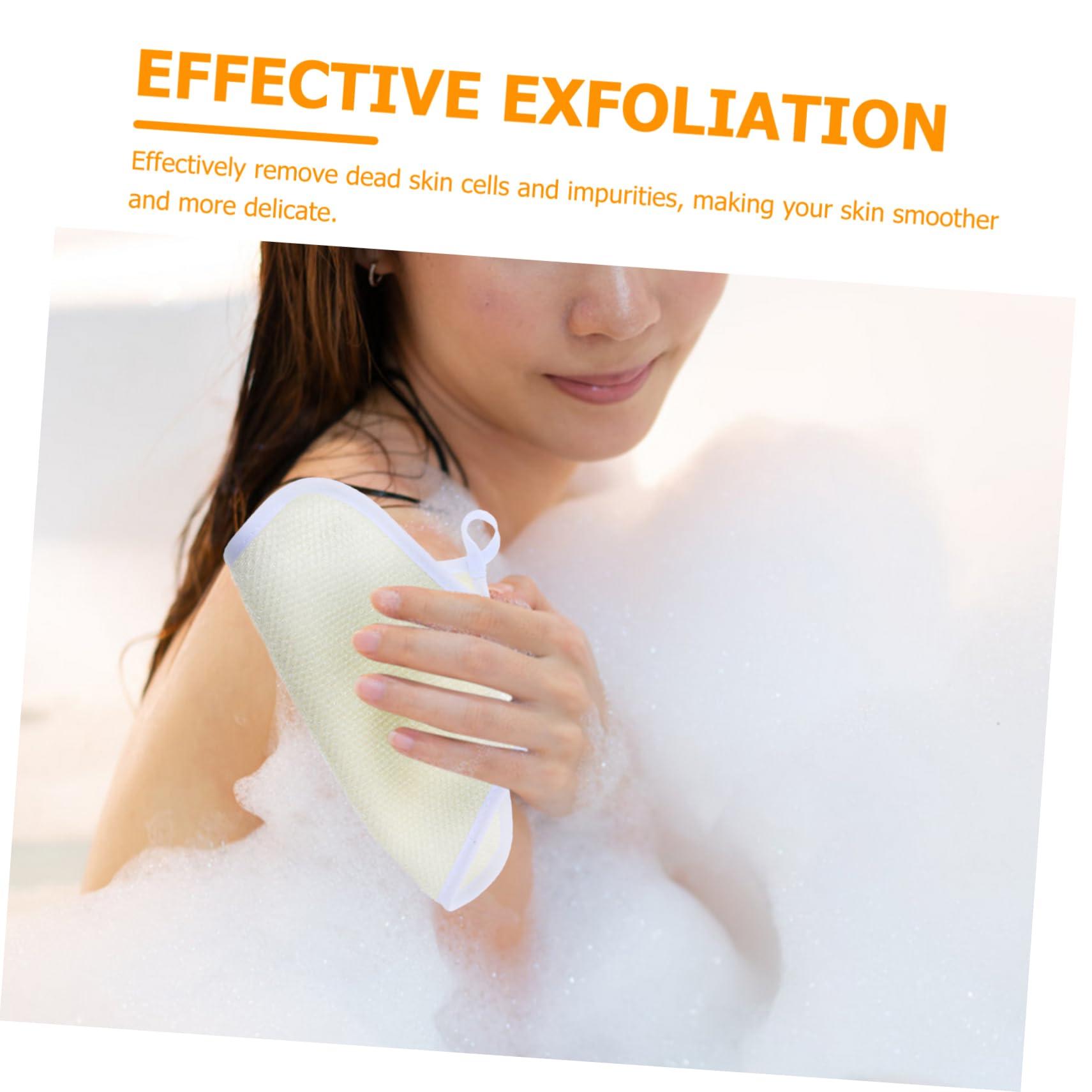 BCOATH BCOATH 4pcs Exfoliating Wash Cloths for Showering Dual Sided Body and Face Scrubber Soft Weave Bath Towels for Men and Women Beige Exfoliating Washcloths for Smooth Skin