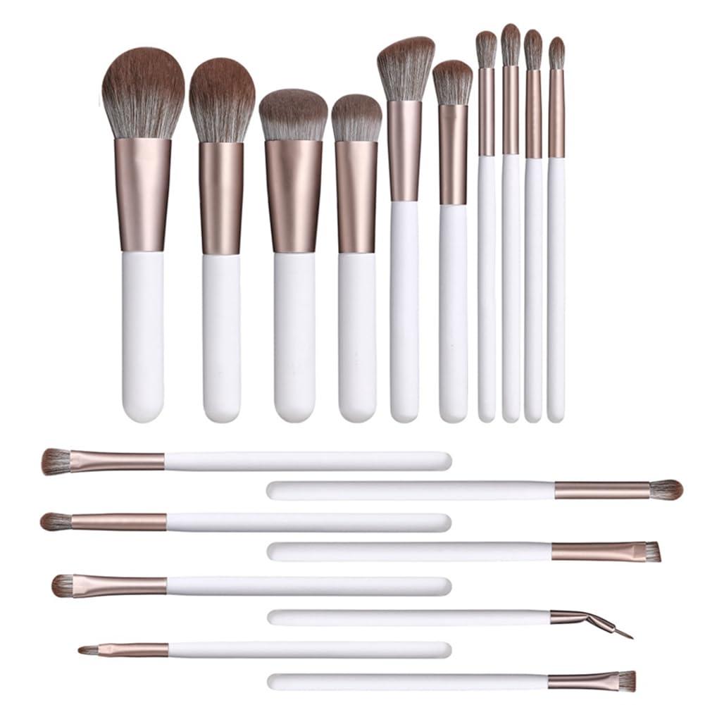 Skipdr 18Pcs makeup brush set pearlescent white makeup tools high-end super soft bristle quick-drying makeup brush eye shadow brush set
