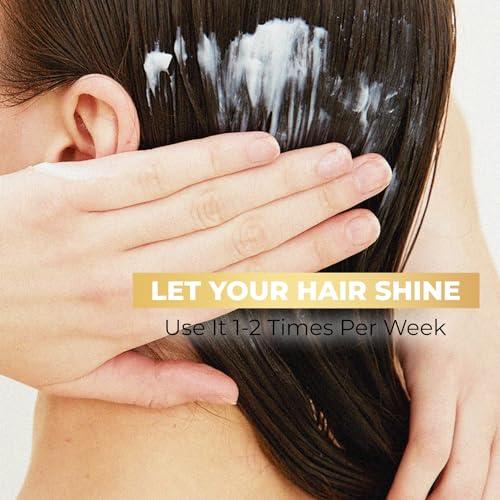 GNJOY GNJOY Collagen Hair Mask, Collagen Hair Treatment, Deep Repair Conditioning Hair Mask, Collagen Hair Mask Essence for Dry Damaged Hair-16.9oz/500ml