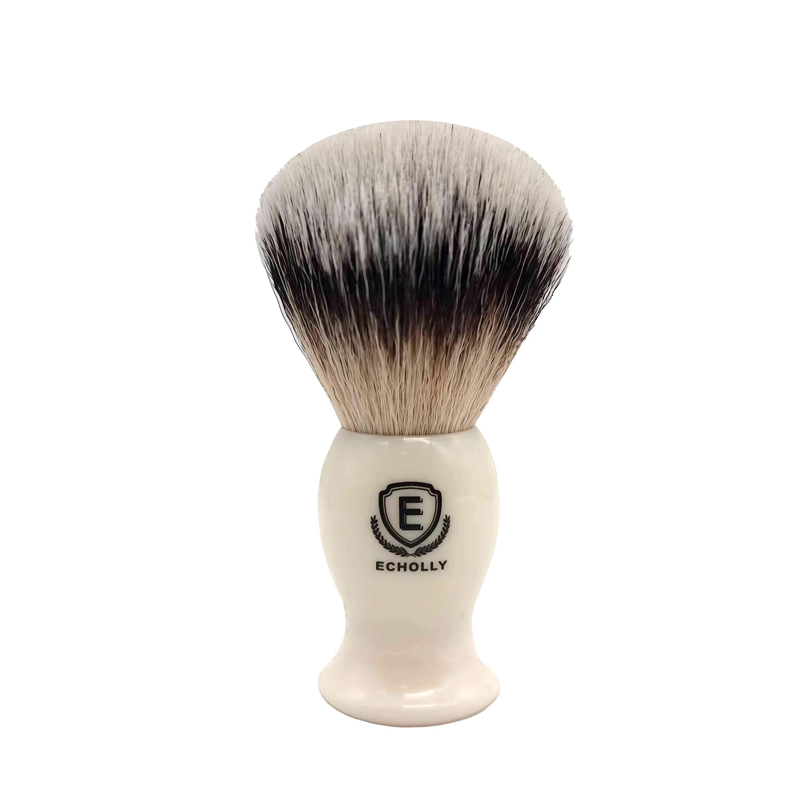 ECHOLLY Premium Shaving Brushes for men by Echolly-NO Shedding Bristle Shave Brushes for Men-Smooth Acrylic Handle Legacy Shave Brush-Rich and Fast Lather Shaving Cream Brush Dad Gifts for Fathers Day