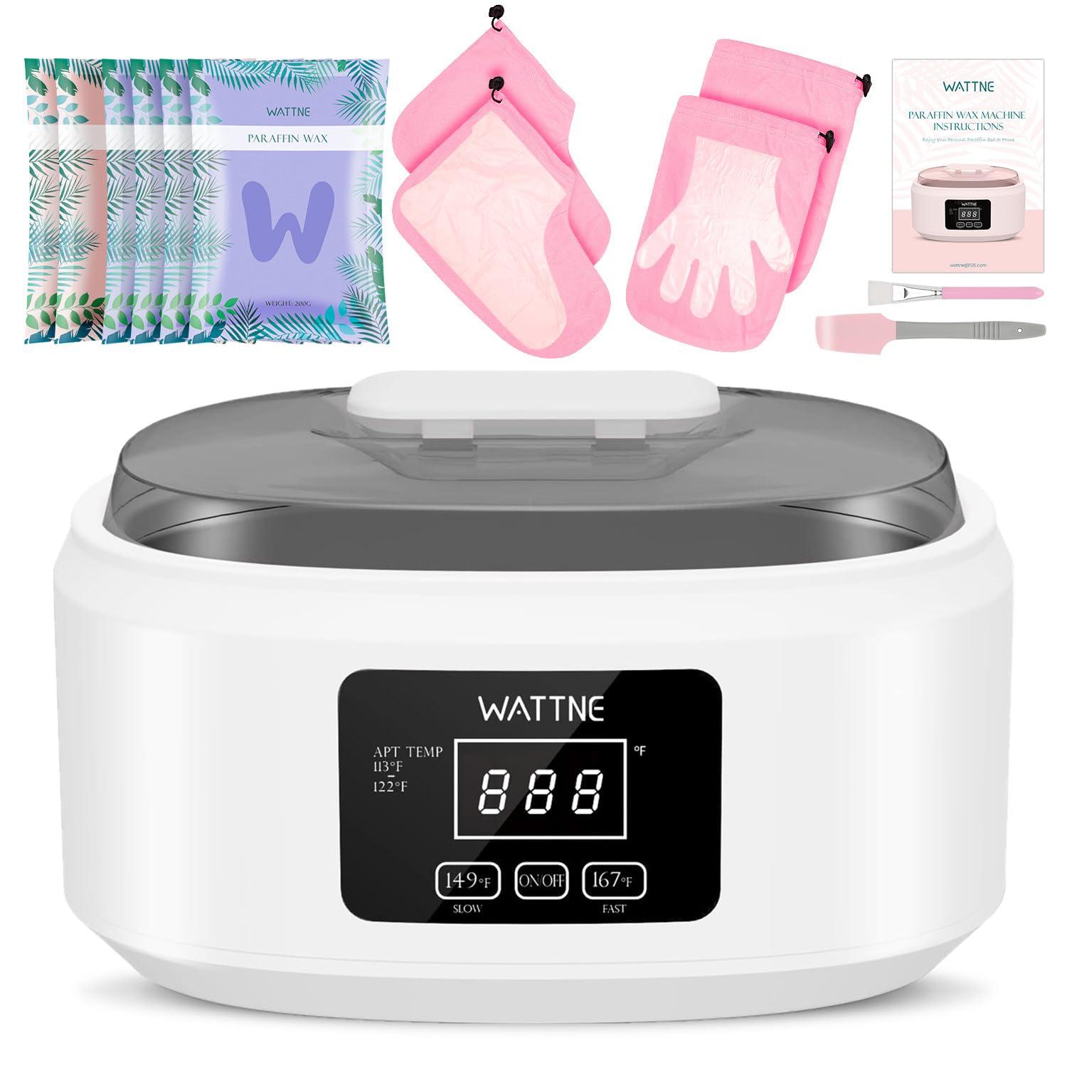 Wattne Paraffin Wax Machine for Hand and Feet -Paraffin Wax Warmer Moisturizing Kit Auto-time and Keep Warm Paraffin Hand Wax Machine for Arthritis (White)