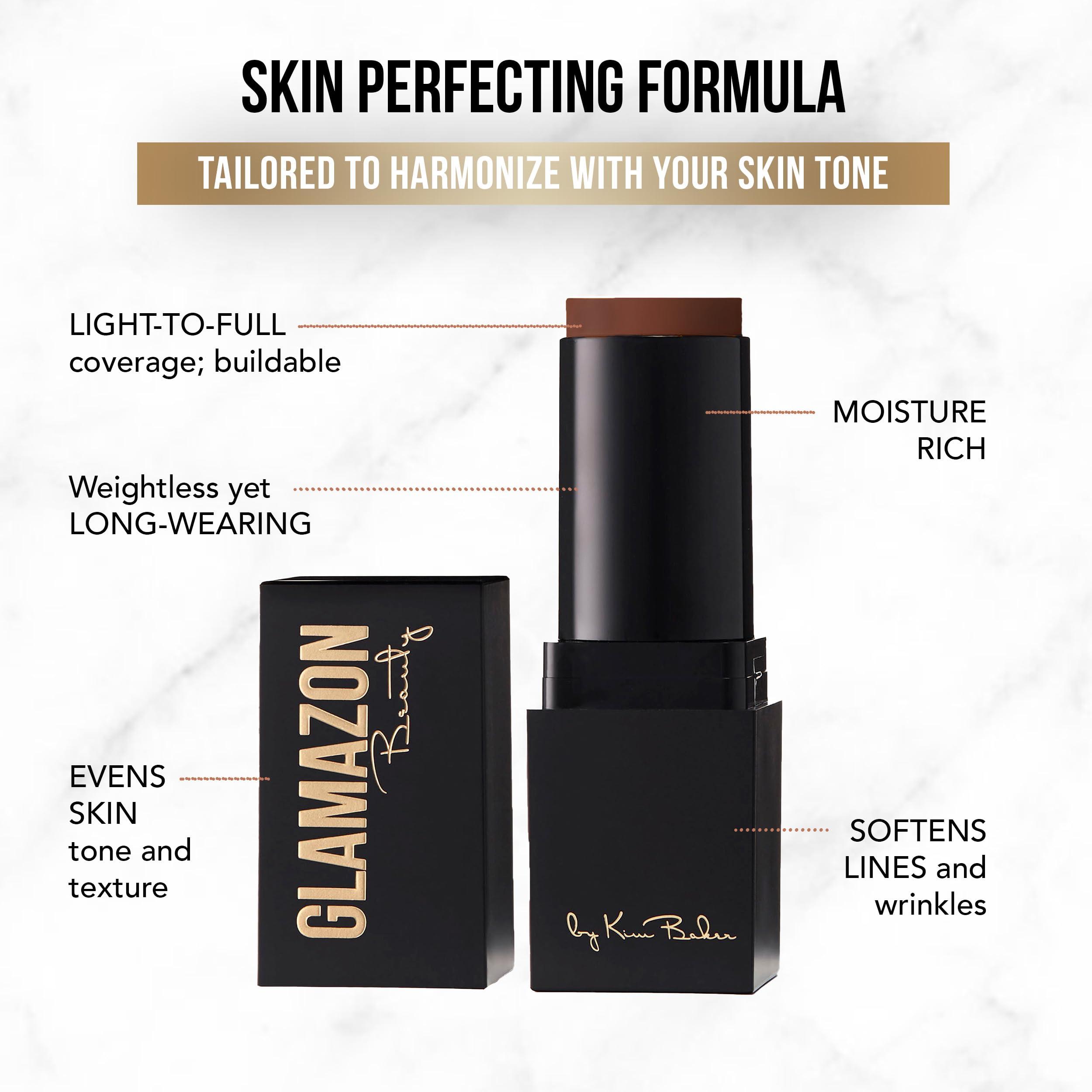 Glamazon Beauty Glamazon Second to None Foundation Stick, Miss Mocha, Light-to-Full Coverage, Weightless Makeup With a Glowy Natural Finish