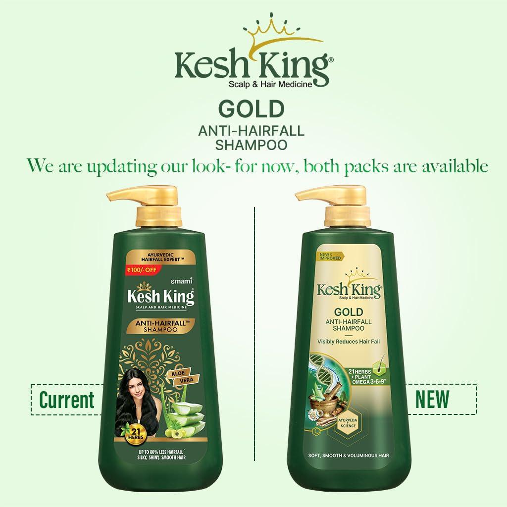 KESH KING KESH KING Anti Hairfall Shampoo | with 21 Ayurvedic Herbs & Aloe Vera | Provides Healthy Nourished Scalp | for Shiny & Smooth Hairs | 33.81. Fl Oz/1000ml