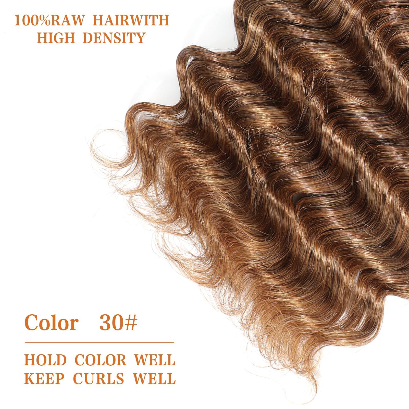 Yacurcur Yacurcur Human Hair for Braiding Deep Wave Human Braiding Hair for Boho Braids No Weft Human Hair Bundles for Braiding Brazilian Virgin Human Hair Braiding Hair (20 Inch, 30#,100g)