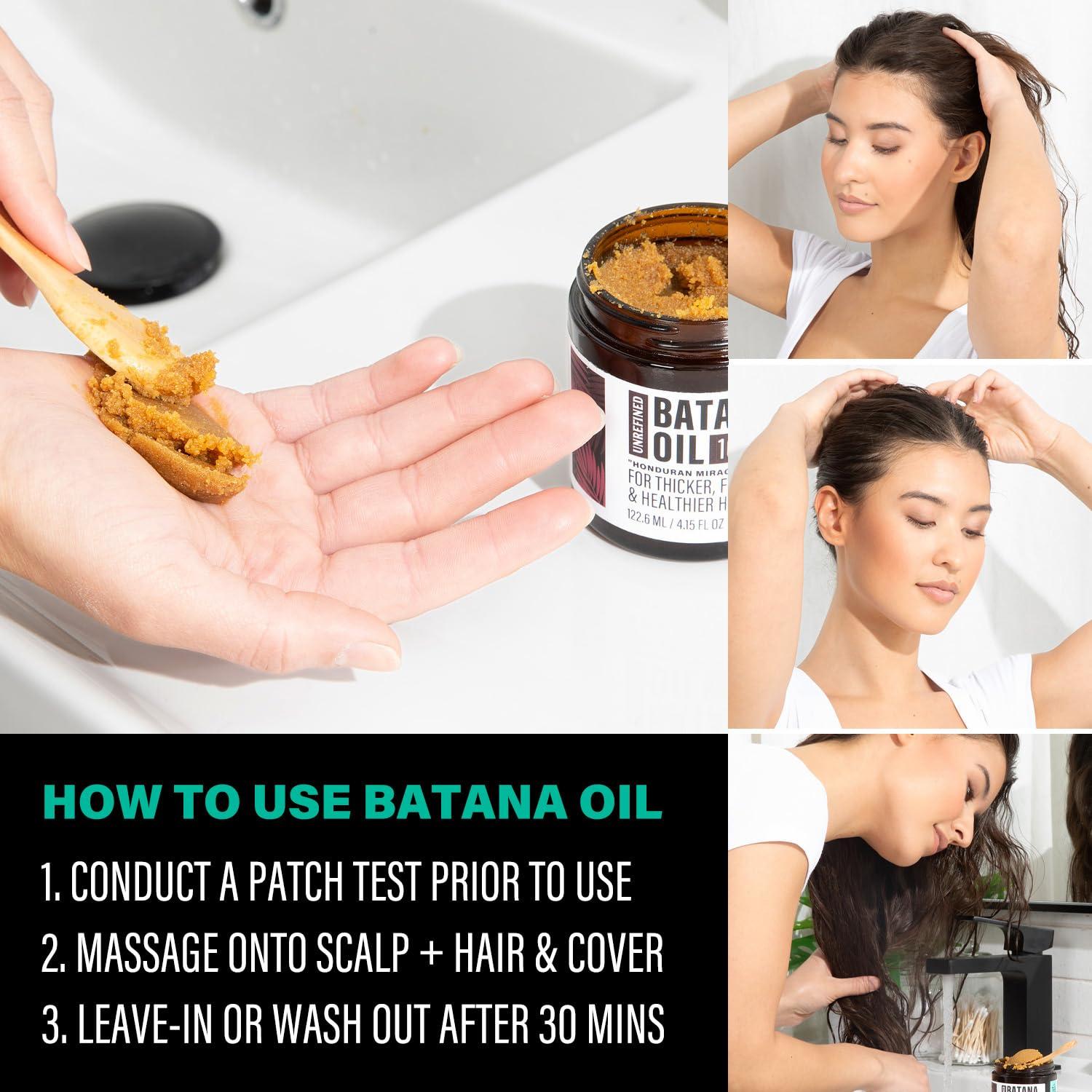 The-Mix-Up Unrefined Batana Oil for Hair Growth - Authentic & Organic Dr Sebi Batana Hair Mask from Honduras - Natural Hair Growth Oil - 4 Ounce Jar