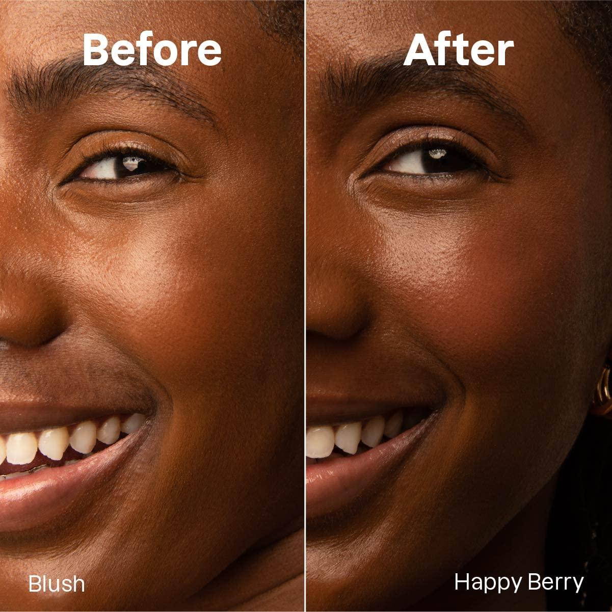 ATTITUDE ATTITUDE Oceanly Plastic-Free Lightweight Blush Stick, Titanium Dioxide-Free, EWG Verified, Vegan & Cruelty-free Makeup, Happy Berry, 0.3 Ounces