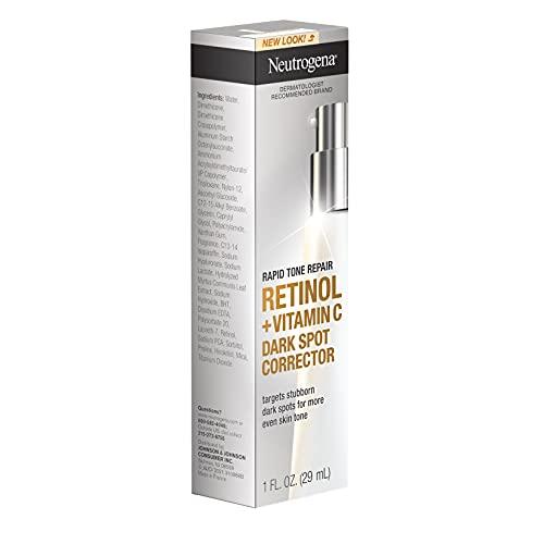 Neutrogena Neutrogena Rapid Tone Repair Retinol + Vitamin C Dark Spot Corrector Face Serum, Daily Anti-Wrinkle Dark Spot Corrector to Brighten & Even Tone, Mineral-Oil & Dye-Free, White, 1 oz