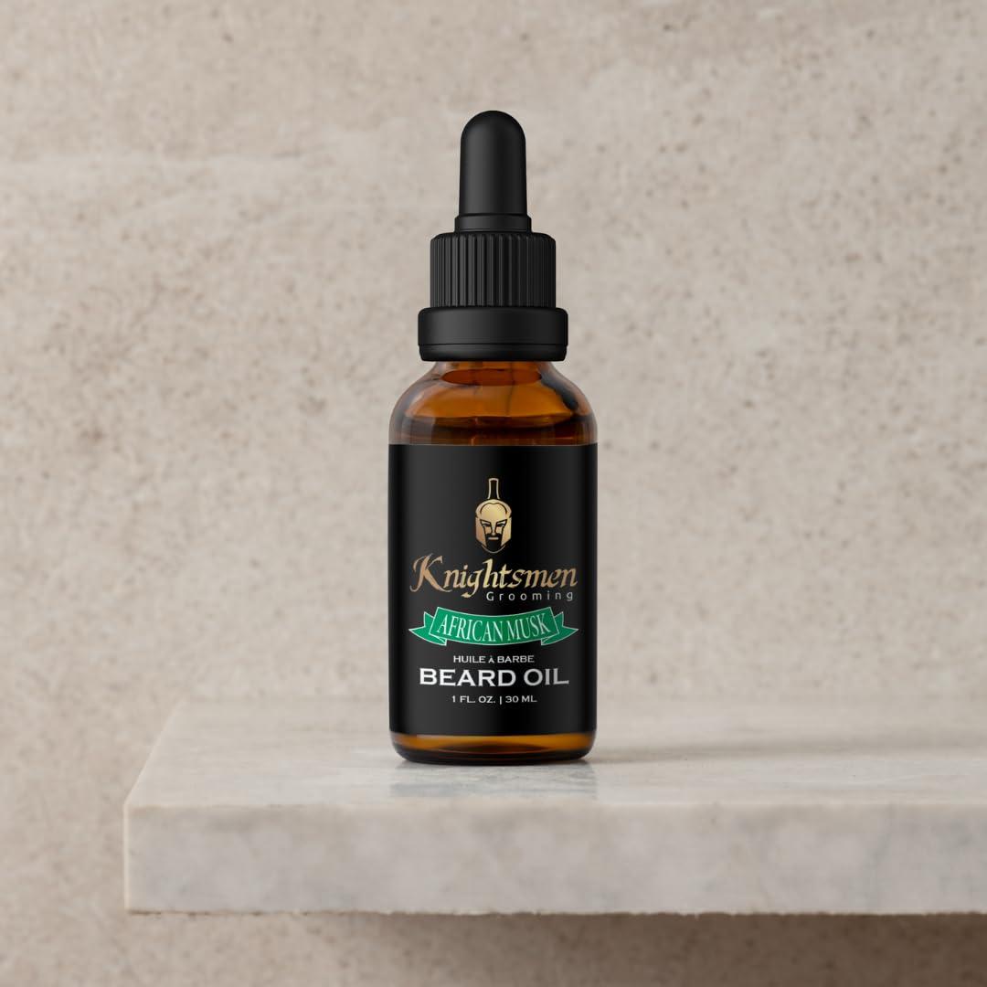 Knightsmen Grooming Knightsmen Grooming Men's African Musk Beard Oil Made in Canada featuring Rosemary Oil, Coconut Oil, Argan Oil, Jojoba Oil, Castor Oil, Grapeseed Oil + Vitamin E.