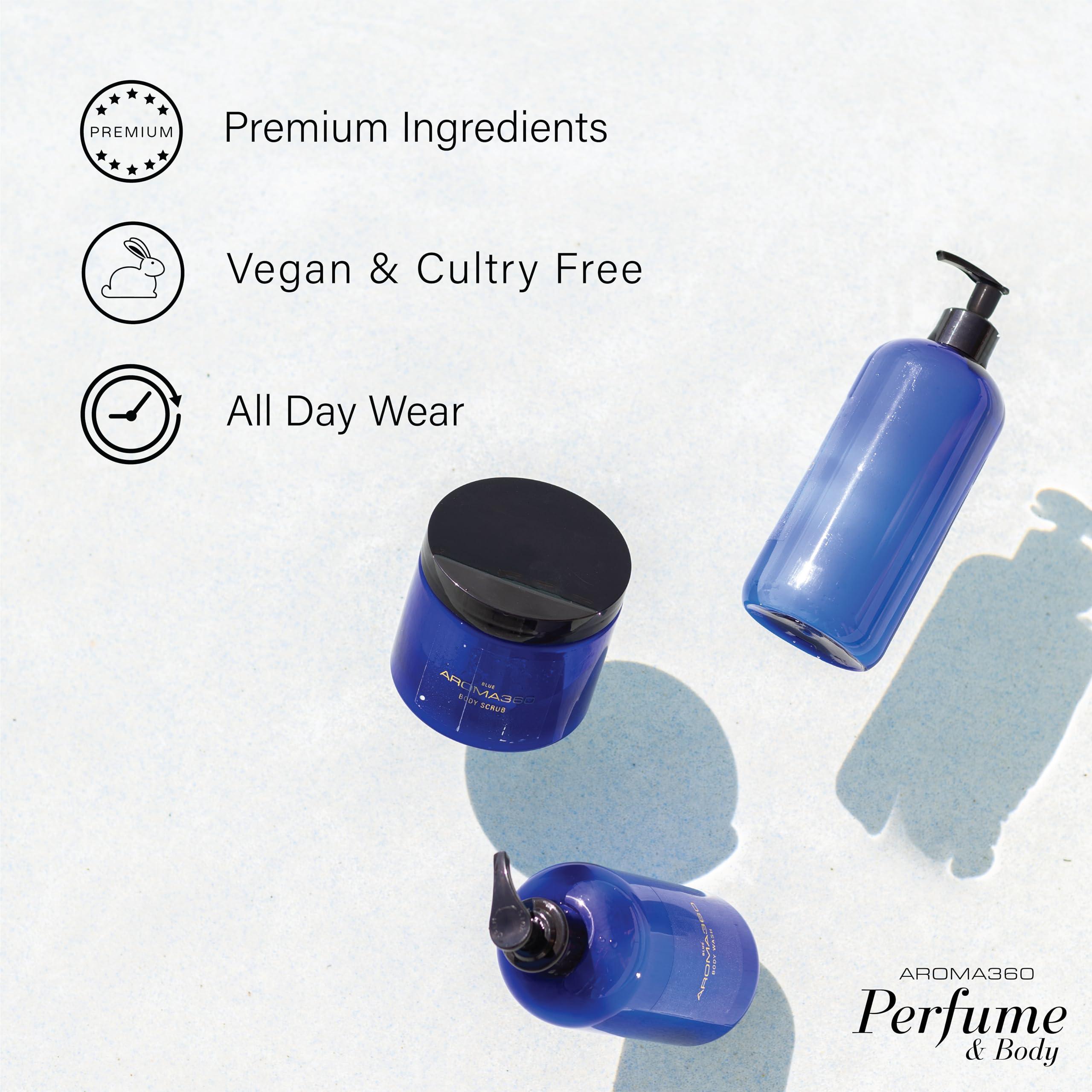 Aroma360 Aroma360 Blue Shampoo - Hair Care Products for Fine Hair - For All Hair Types - Shampoo for Dry Hair - Hair Repair Shampoo for Men & Women - Scents Include Amber, Santal, Iris & Oud Wood - 16oz