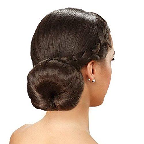 CLOTHOBEAUTY ClothoBeauty Extra Large Hair Bun Maker Ring, Women Chignon Doughnut Shaper (For Thick and Long Hair) 5.1-5.3 in, (X-Brown)