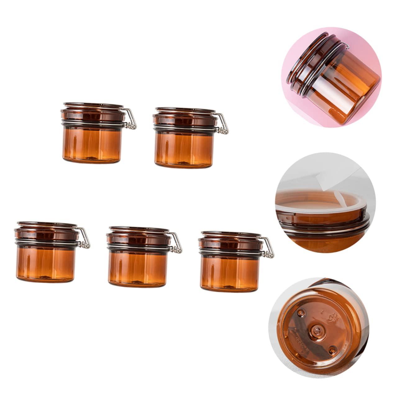 Hemoton Hemoton 5pcs Cosmetic Bottle Makeup Containers Empty Lotion Jars Small Sample Containers with Lids Lotion Storage Container Multifunction Sealed Jar Travel Bottles Stainless Steel Brown