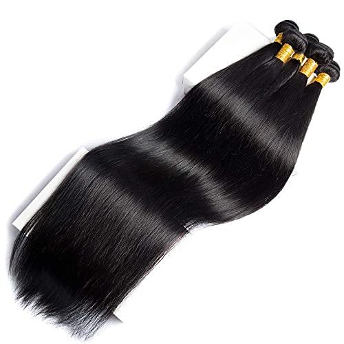 hetnear Human Hair Bundles Straight Bundles Human Hair 1 Bundles 14 Inch 100% Unprocessed Brazilian Virgin Hair Straight Bundles Double Weft Weave Human Hair Bundles Human Hair Deals Natural Black