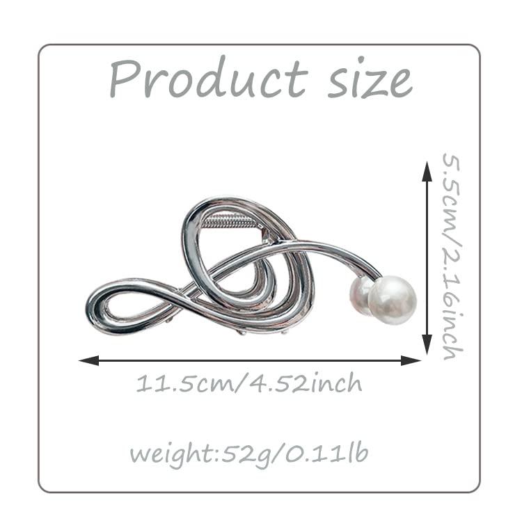 LLAOIMB LLAOIMB Musical Note Hair Clip, Large Metal Hair Claw Clips, Non-slip Hair Barrettes with Pearl Designs, Cute Hair Accessories Styling Hair Jaw Clamps for Women