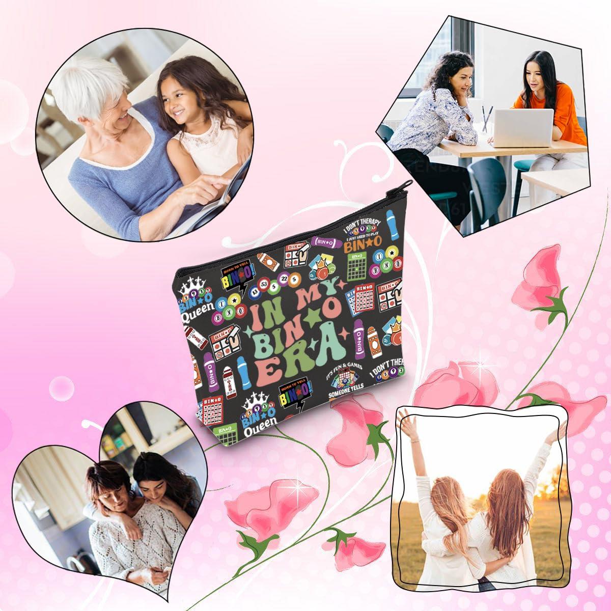 TSOTMO TSOTMO Bingo Player Gift Gambler Gift Lucky Bingo In My Bingo Era Bingo Bag For Women Bingo Lover (BLK- BINGO ERA)