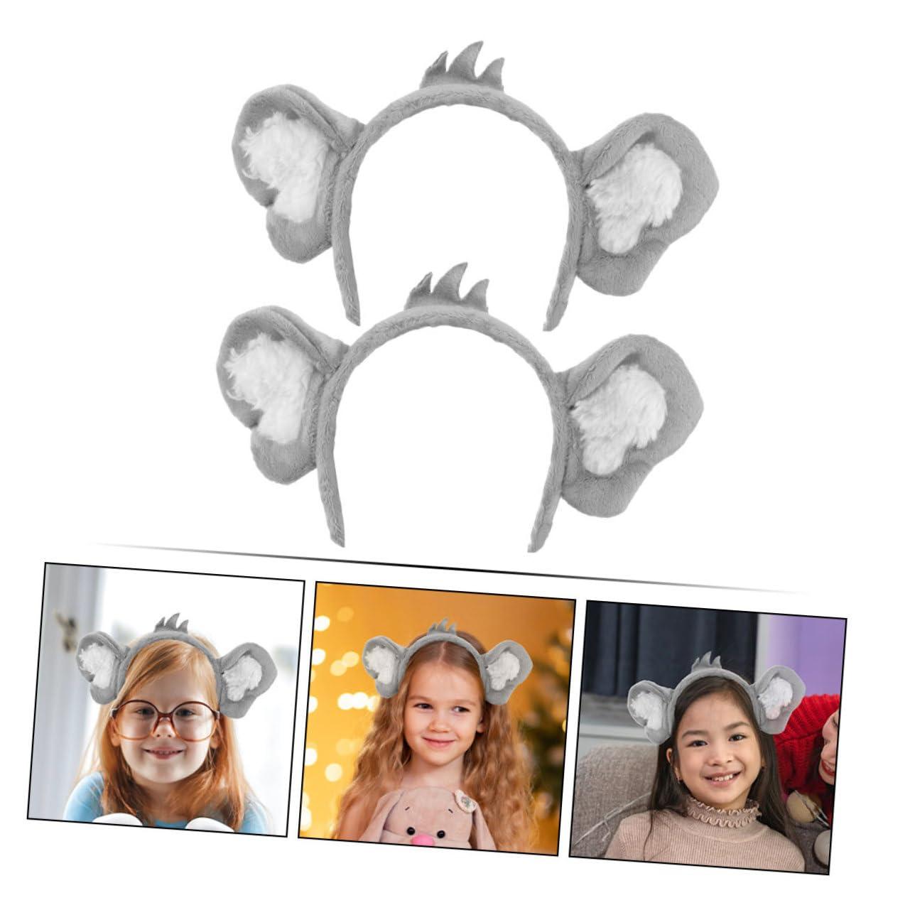 MAGICLULU MAGICLULU 2pcs Koala Ear Headband Cartoon Koala Headband Furry Animal Headbands Cute Koala Hair Hoop for Party Cosplay