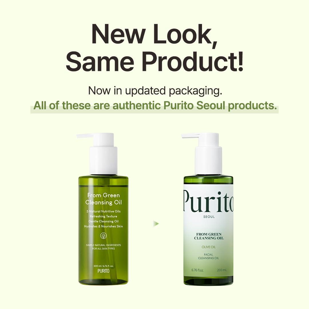 PURITO PURITO From Green Cleansing Oil 6.76 fl.oz / 200ml Gentle Facial Cleanser, Cruelty-free & Vegan, Nature-derived Oils (Renewal)