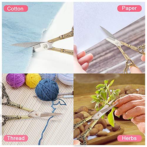 EBANKU Professional Manicure Scissors, EBANKU Vintage Stainless Steel Cuticle Precision Beauty Grooming for Nail, Facial Hair, Eyebrow, Eyelash, Nose Hair (Gold)