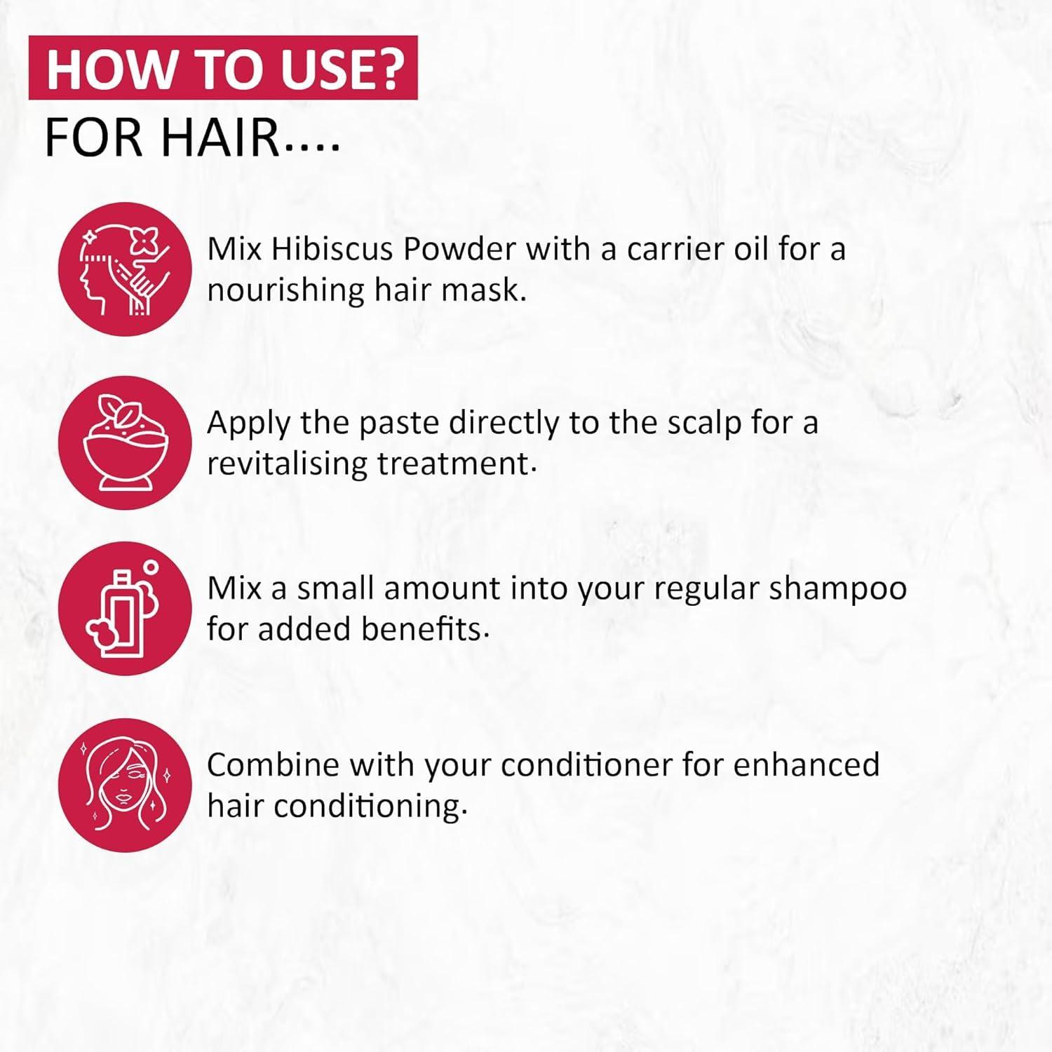Generic Hibiscus Flower Powder for Face Pack & Hair Mask | Pure & Natural Hibiscus Rosa Sinensis Powder For Skin & Hair Care - 100g