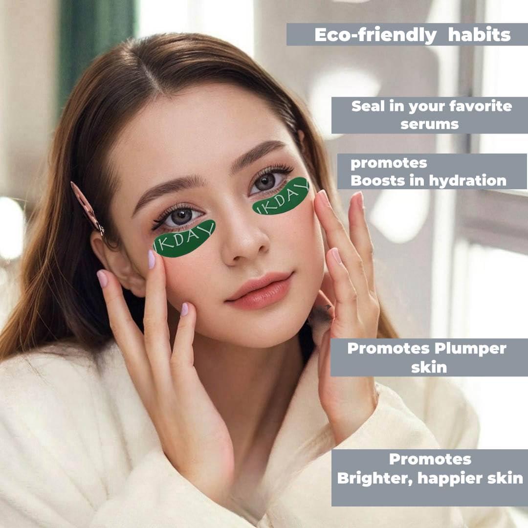 IKDAY IKDAY Silicone Eye Patches Reusable Under Eye Patches | Forever Eye Mask Reusable Eye Gel Pads | Eye Patches for Wrinkles &Puffy Eyes&Dark Circles| Great Skincare Routine for Face(Green-2pairs)