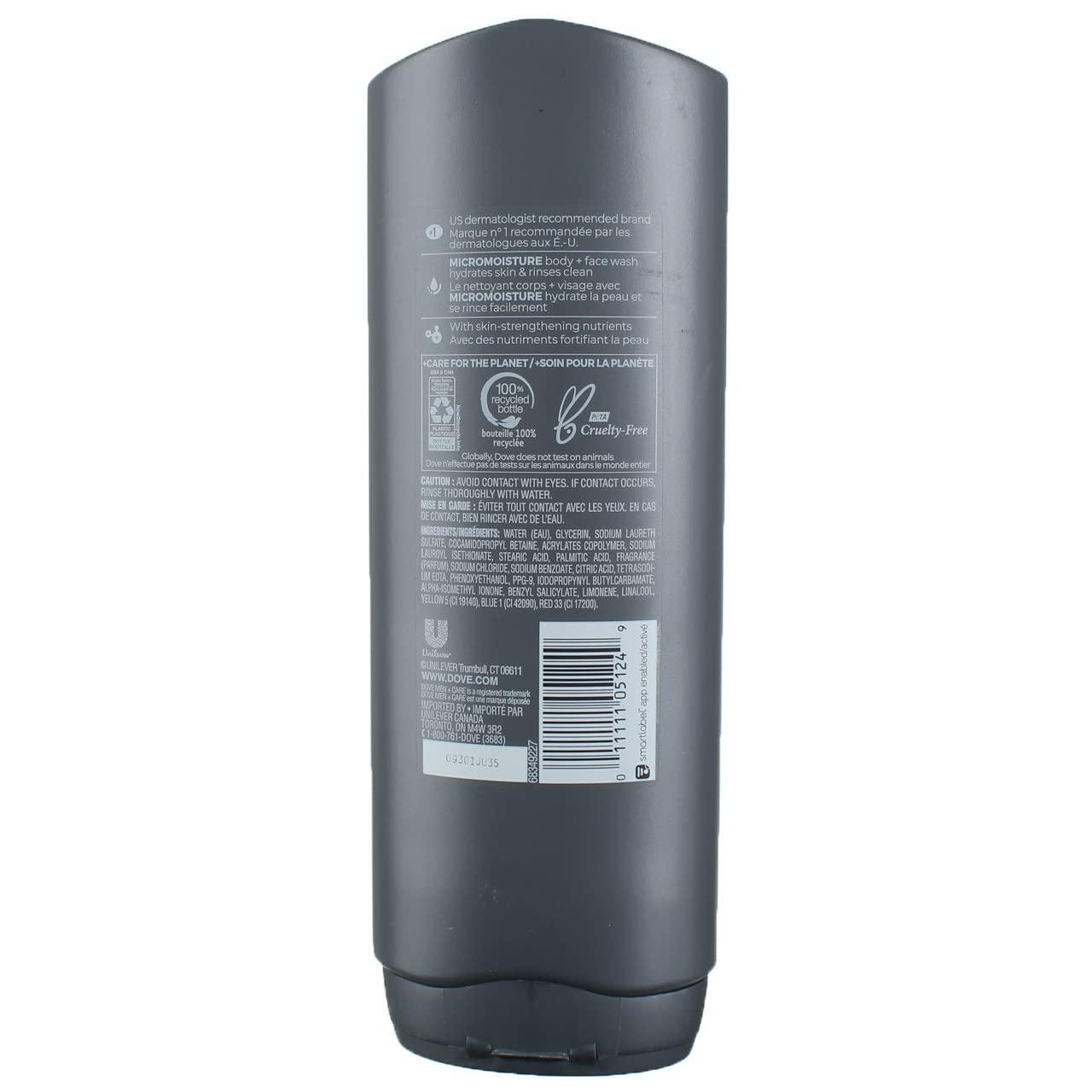 DOVE MEN + CARE DOVE MEN + CARE Body and Face Wash Clean Comfort 4 Count for Healthier and Stronger Skin & Body Wash Extra Fresh for Men\'s Skin Care Body Wash Effectively Washes Away Bacteria