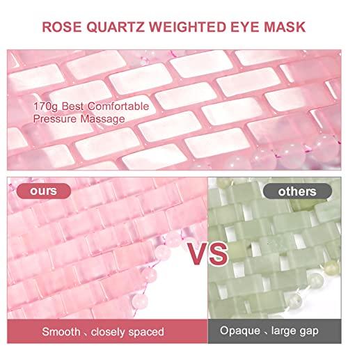 ideayard ideayard Rose Quartz Eye Mask, Cooling Jade Eye Mask 100% All Natural Crystal Eye Mask for Facial