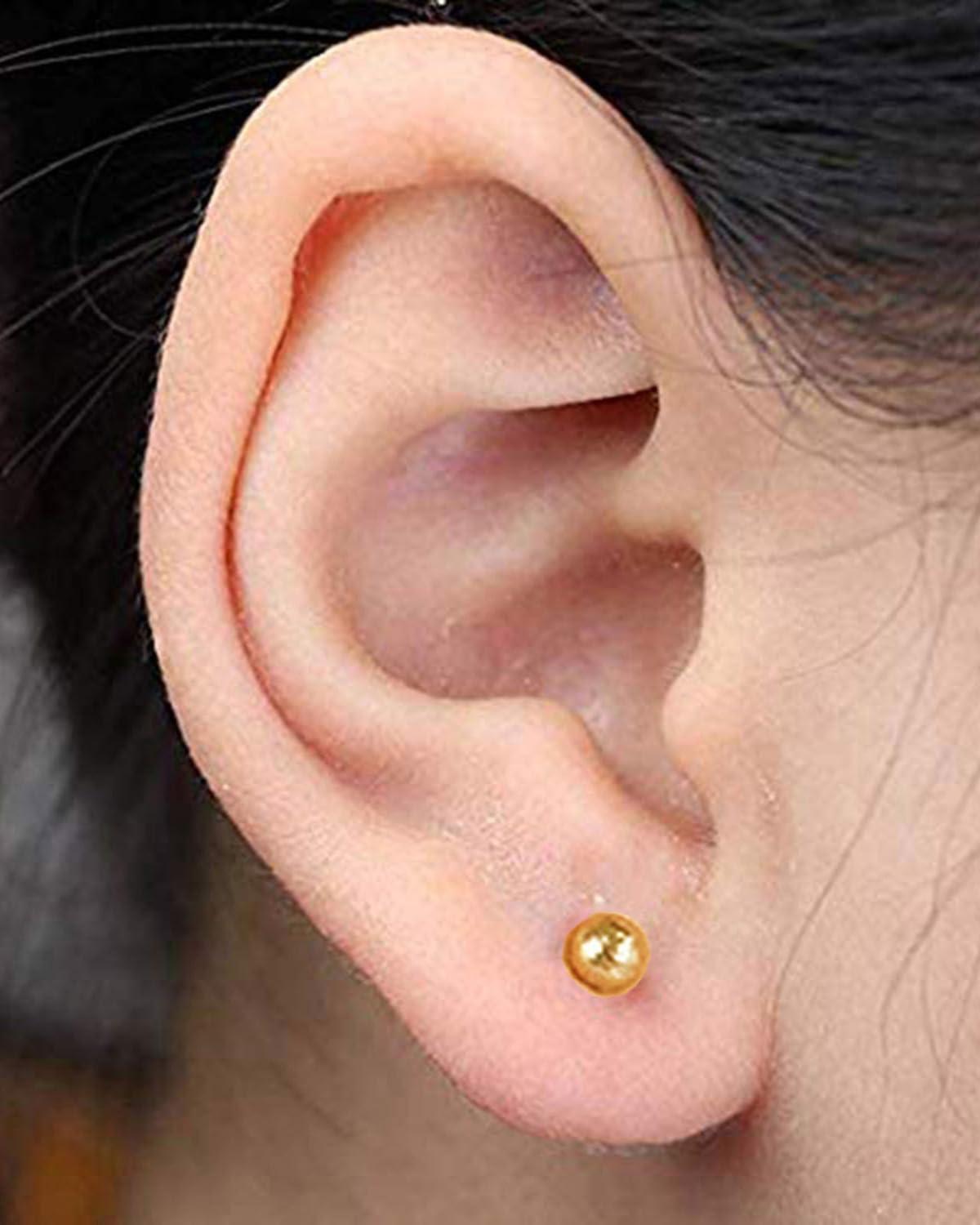 SLVIEKAE Ear Piercing Kit, SLVIEKAE Ear Piercing Kit Earring No Pain Easy Use Ear Piercing Gun Kit with CZ Earrings Stud (Gold)