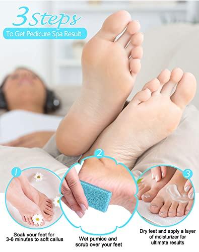 MARYTON Maryton Disposable Foot Scrubber Pumice Pads, Pedicure Pumice Stone Dead Skin Callus Remover for Feet, 40Pcs (Blue Medium Coarse)