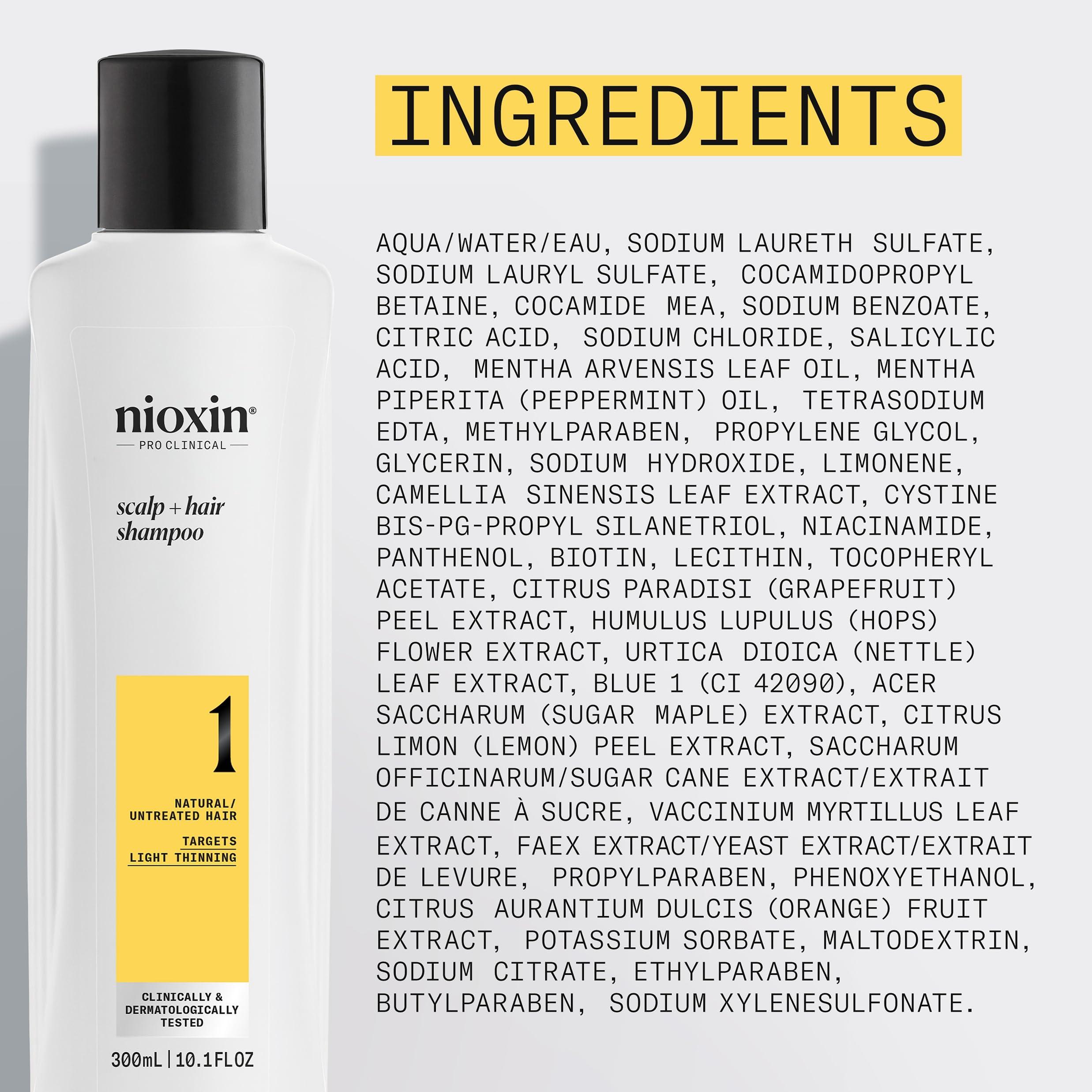 Nioxin Nioxin Scalp + Hair Thickening System 1 Shampoo | For Natural or Untreated Hair with Light Thinning | With Niacinamide and Biotin | 10.1 Fl oz.