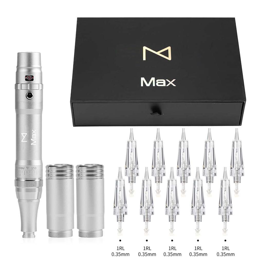 M M Permanent Makeup Machine - Microblading Machine, Eyebrow Tattoo Machine - Microshading, Lip, Ombre Brows Machine - Wireless Machine Kit - Achieve Flawless Results (Silver)