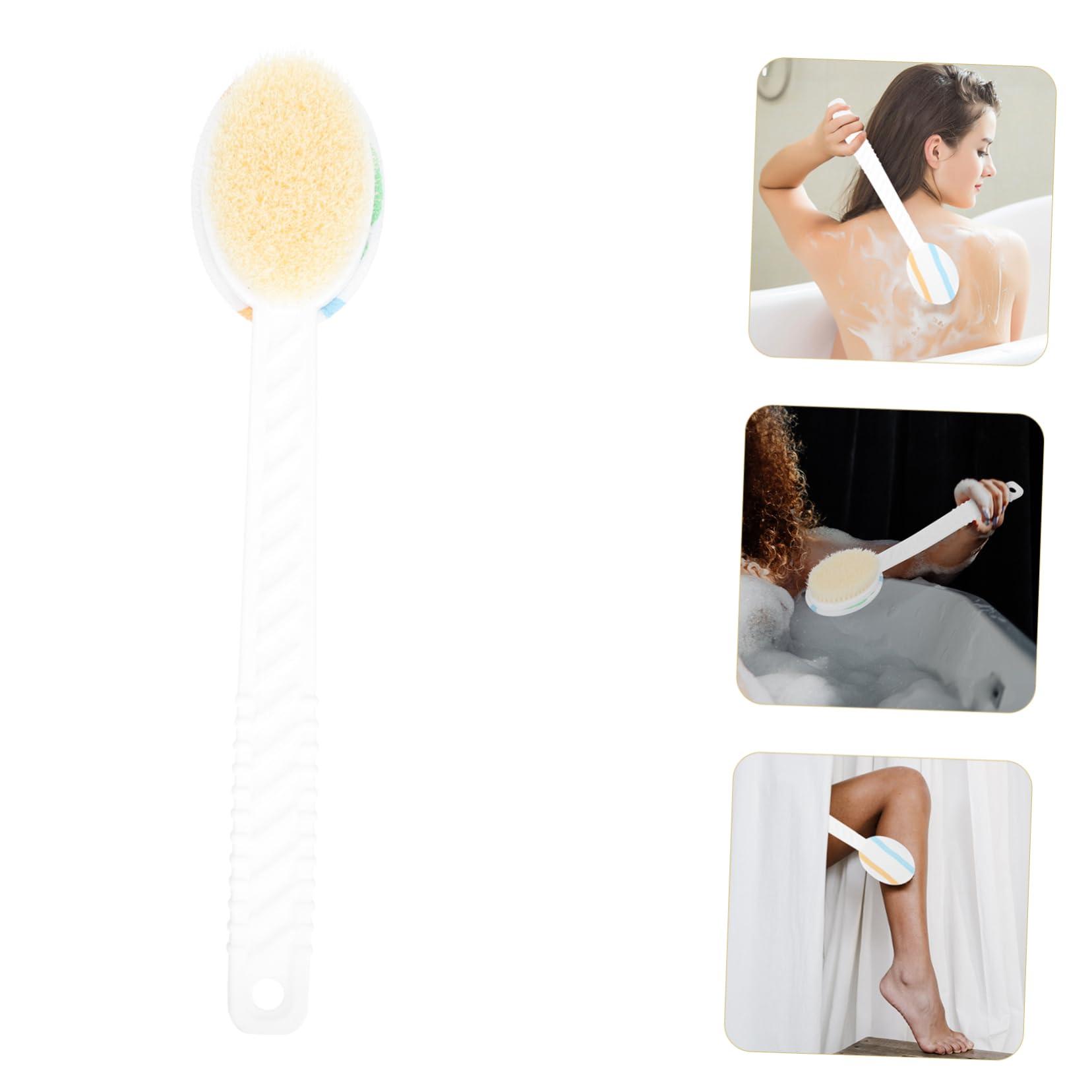 WOONEKY WOONEKY 1pc Bath Brush Bathing Massage Brush Natural Bristle Shower Brush Body Cleaning Brush Shower Cleaning Scrubber Body Brush Cleaner Body Scrubber Bath Scrubber Water Dipper Nylon Fur