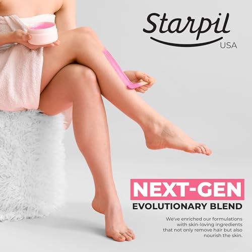 Starpil Starpil 500g/1.1 lb Rosin-Free Pink Hard Wax Beads - Painless Stripless Polymer Blend Bikini Wax for Face, Coarse Hair & Sensitive Skin