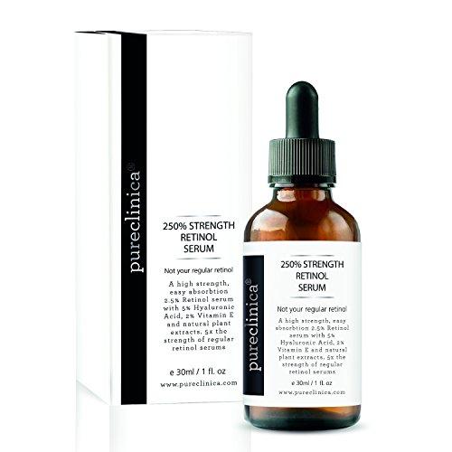 pureclinica 250% Strength Retinol Serum (2.5%) (with 5% HA and 2% Vitamin E) – 30ml / 1 fl oz