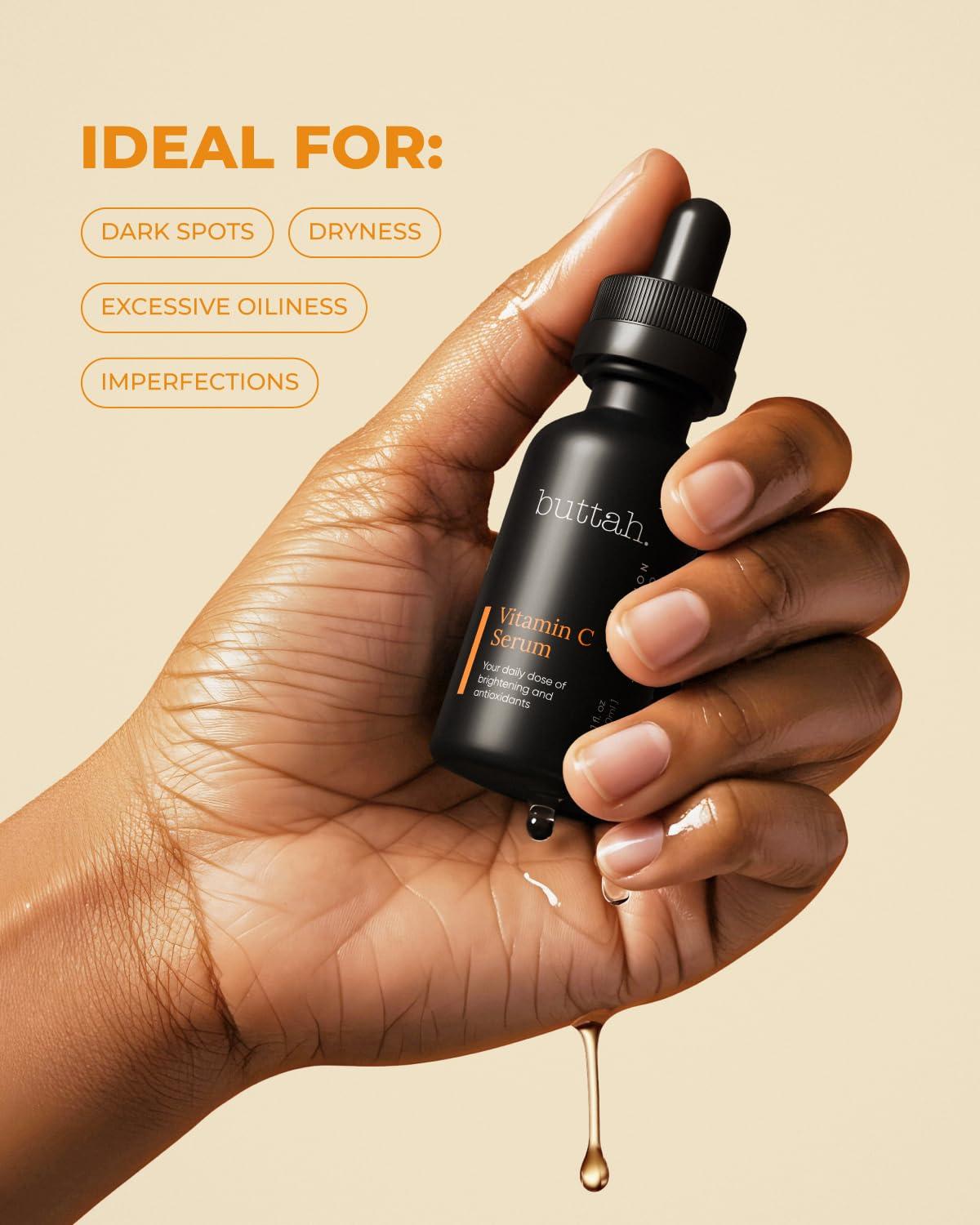 buttah. by Dorion Renaud Buttah Skin Vitamin C Serum 1 FL oz e 30mL - For Face - Vitamin E - Ferulic Acid - Green Tea