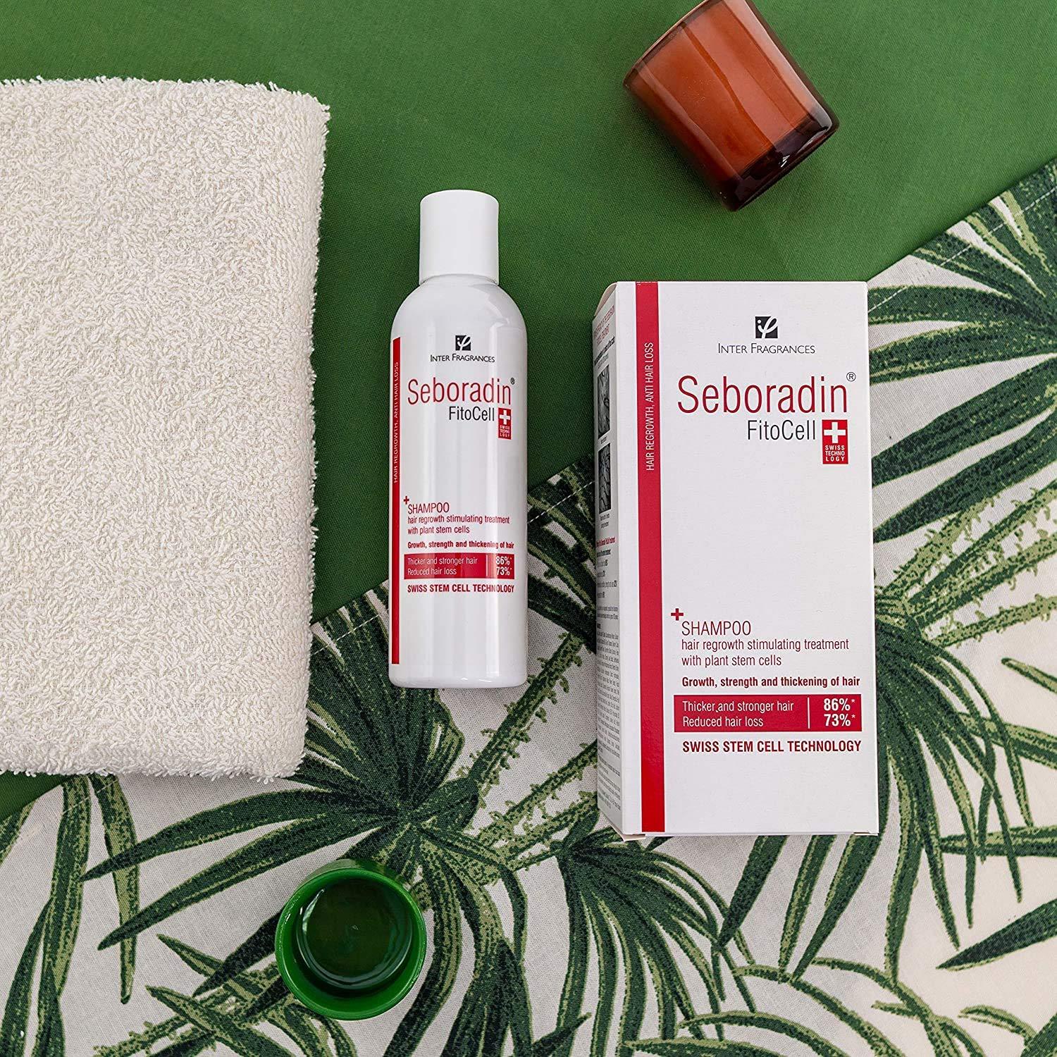 SEBORADIN Seboradin Hair Loss and regrowth Fitocell Shampoo with Swiss Technology Stem Cells Phytocelltec Malus Domestica and Biotin, for Men and Women, 200 ml