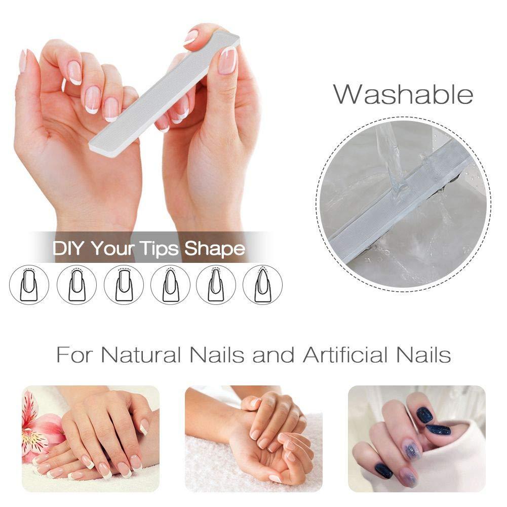beUakso Premium Upgrade Nano Glass Nail File and Chamois Nail Buffers for Acrylic Nails / All in One Step / beUakso Natural Nail Buffer and Shine Kit