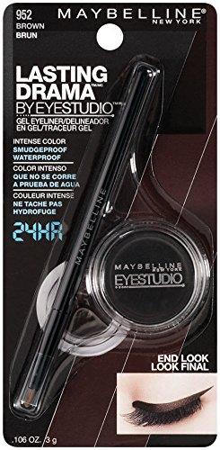 Maybelline New York MAYBELLINE New York Eye Studio Lasting Drama Gel Eyeliner, Waterproof, Brown 952, 0.106 oz - packaging may vary