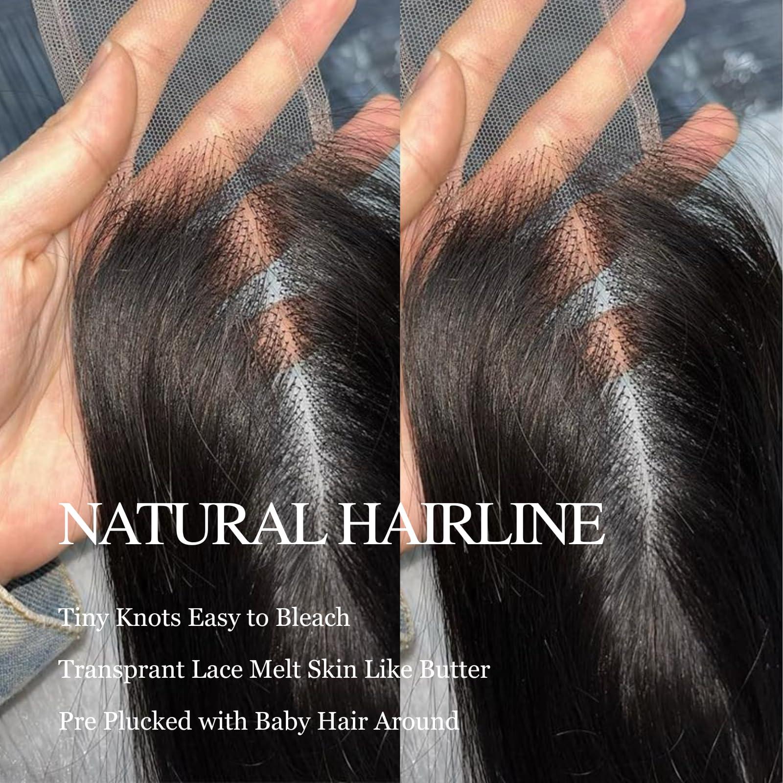 MOMOSHERO MOMOSHERO 2x6 HD Lace Closure Only 20 Inch Body Wave Human Hair, Pre Plucked Closure Sew In 2 by 6 Lace Closure Middle Part 100% Brazilian Virgin Human Hair Unprocessed 2x6 Kim K Closure Natural Black