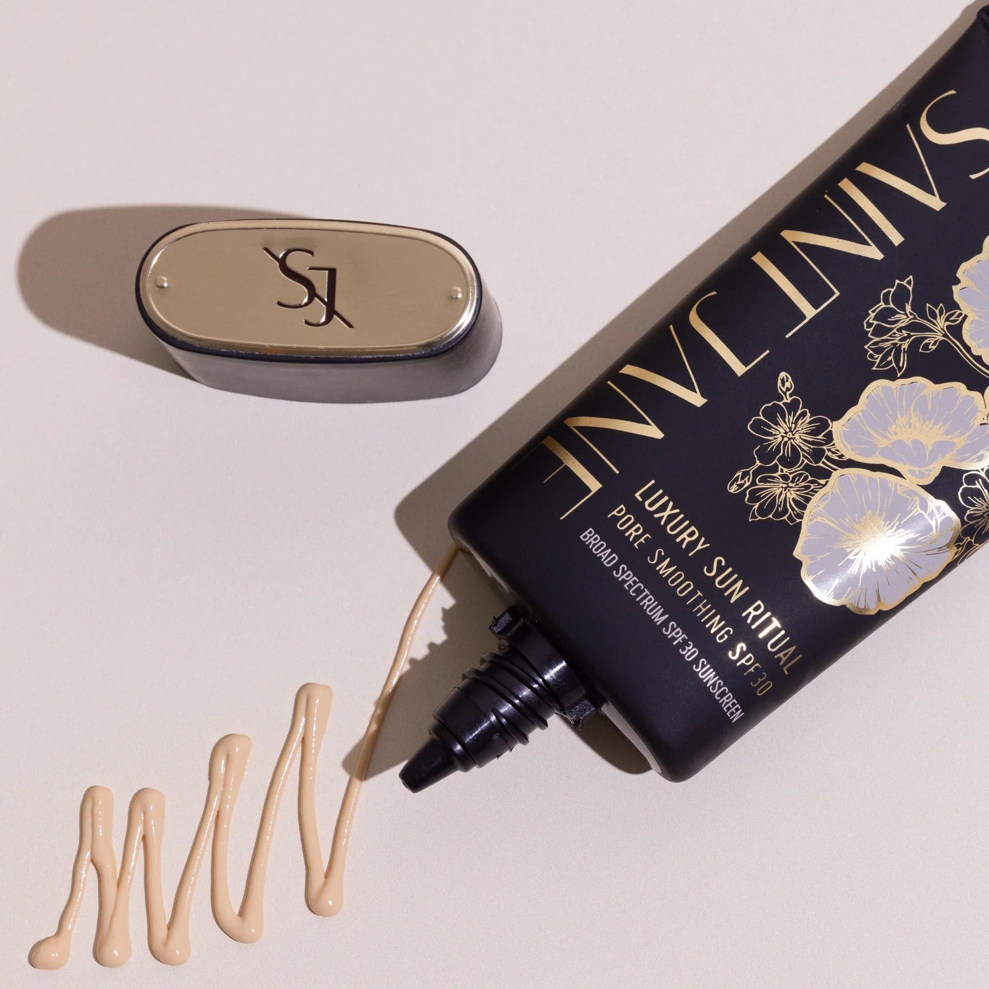 SAINT JANE SAINT JANE - Luxury Lip Oil (Bliss) + Sun Ritual Pore Smoothing SPF 30 Mineral Sunscreen | Luxury, Floral-Infused, Clean Skincare