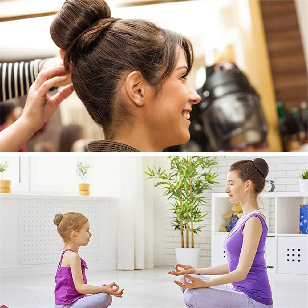 kitjans Kitjans Hair Donut Bun Maker, 2PCS Medium (3 Inch/Black) Ring Style Bun Shaper for Short and Thin Hair